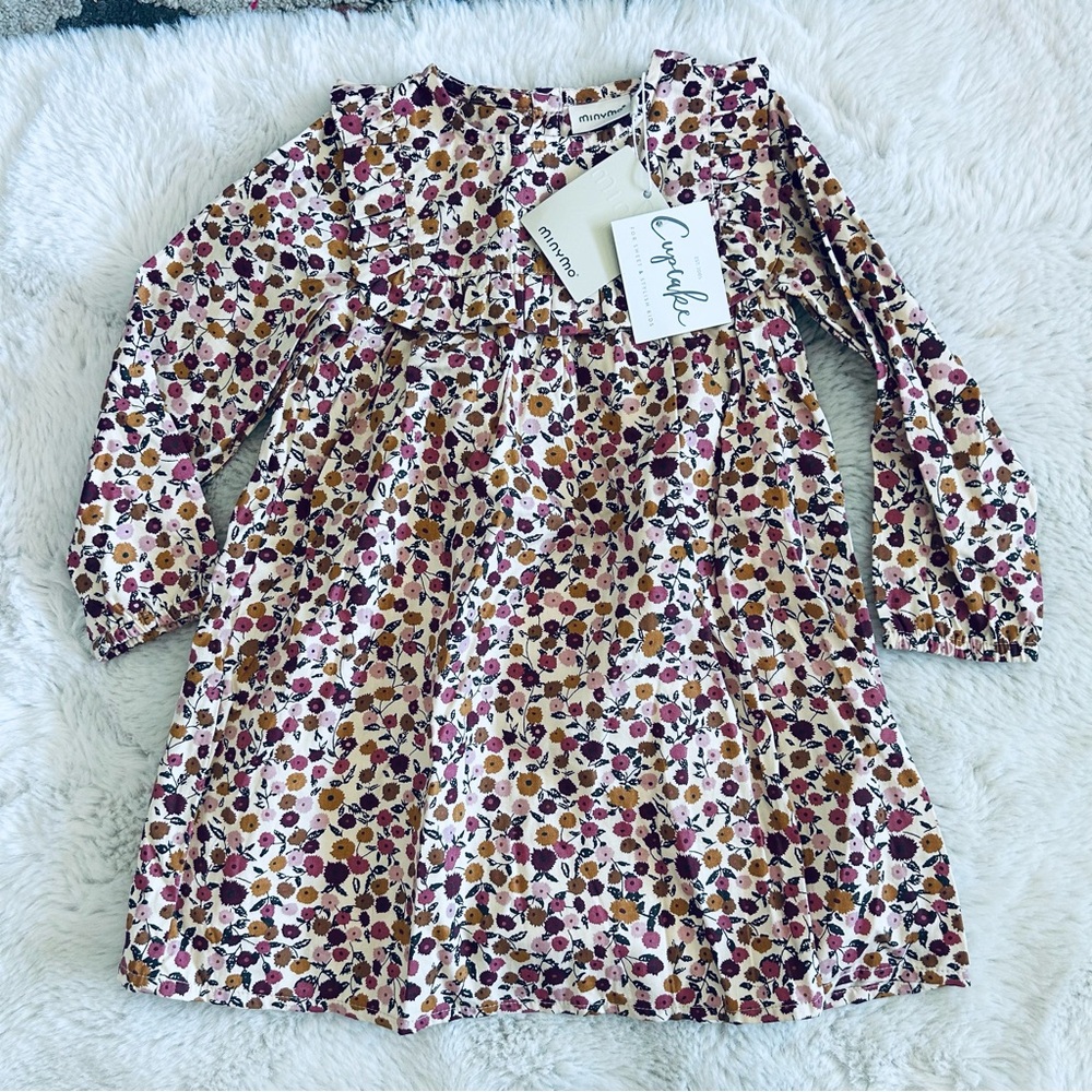 Minymo Floral Long Sleeve Dress - Size 92 (2Y) NWT cupcake baby boutique